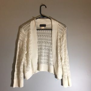"Intriguing Threads" Large Creme Knit Cardigan